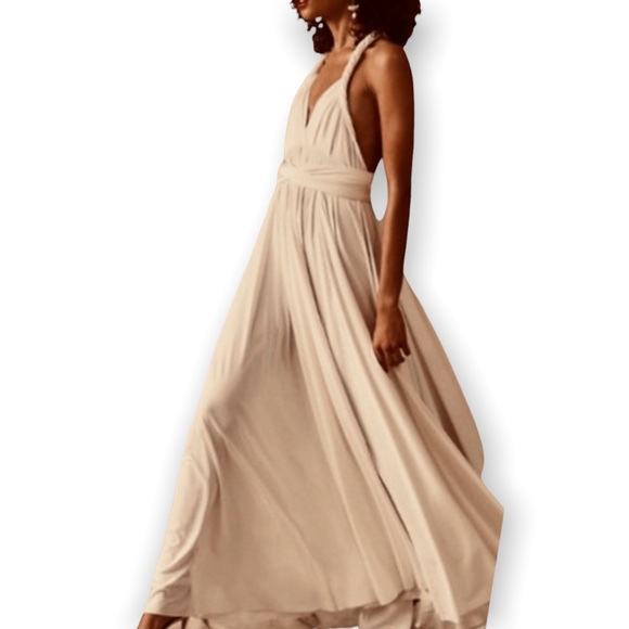 New Twobirds x BHLDN Ginger Convertible Sz B / Fits 14 - 24 Ivory Maxi Wedding - Picture 12 of 17